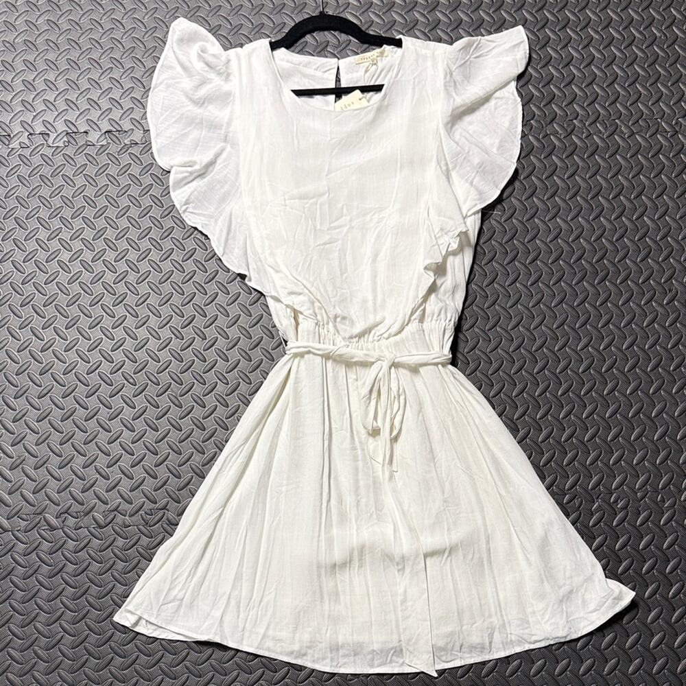 NWT White Ruffle Sleeve Dress Size XXL